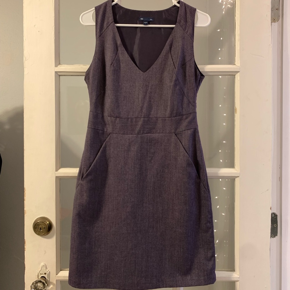 purple office dress